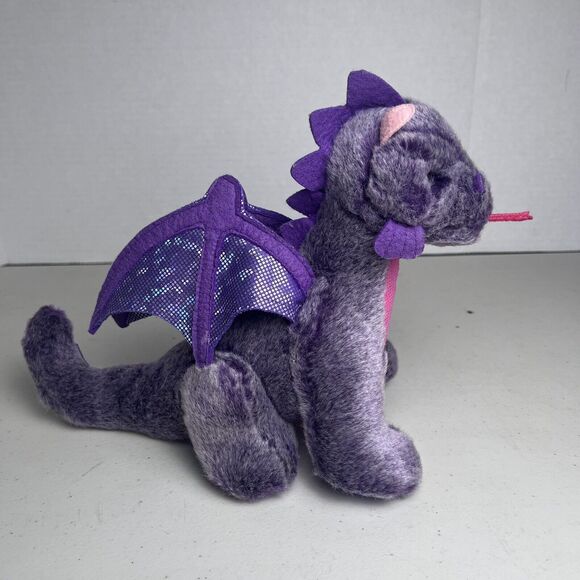 Russ Berrie Purple Pink Dragon Plush Stuffed Animal 7" Tall Collectible Toy - Picture 4 of 16
